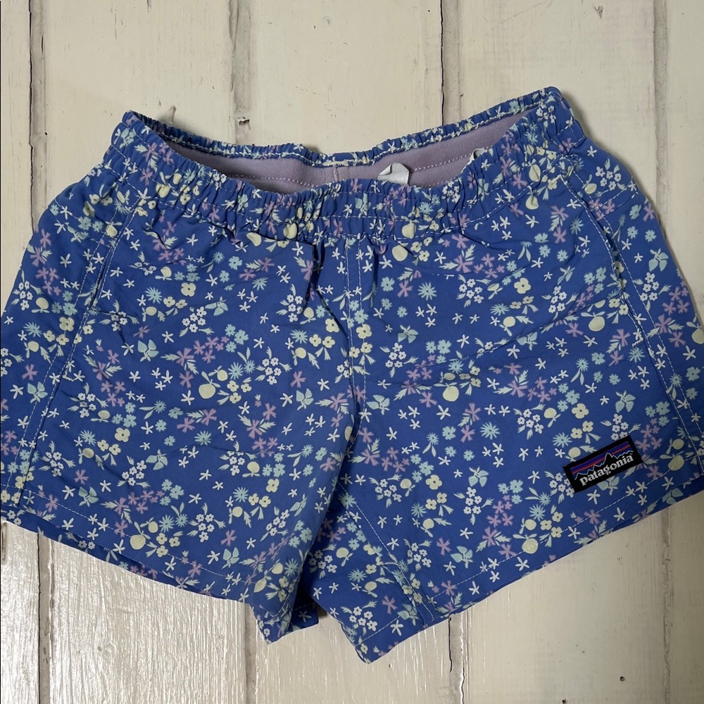 Patagonia Girls S Baggies Floral Athletic Shorts